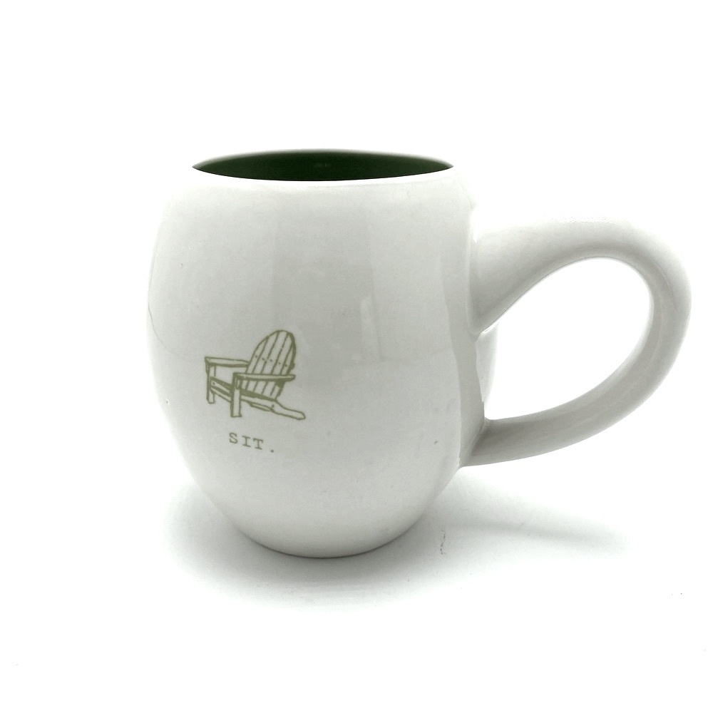Magenta White/Green Sit Round Mug Ceramic